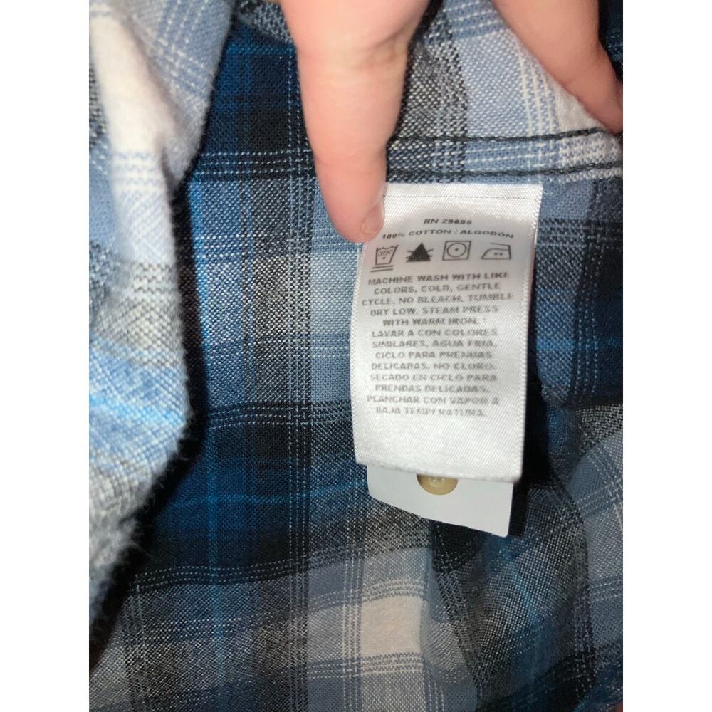 Pendleton Blue Plaid Flannel Button Front Size Xl… - image 3